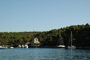 Die Bucht Stipanska mit Herrn Sauers Haus